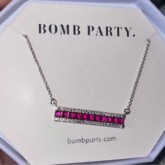 Bomb Party RBP3165 OG Ruby Bar Necklace - Picture 4 of 8